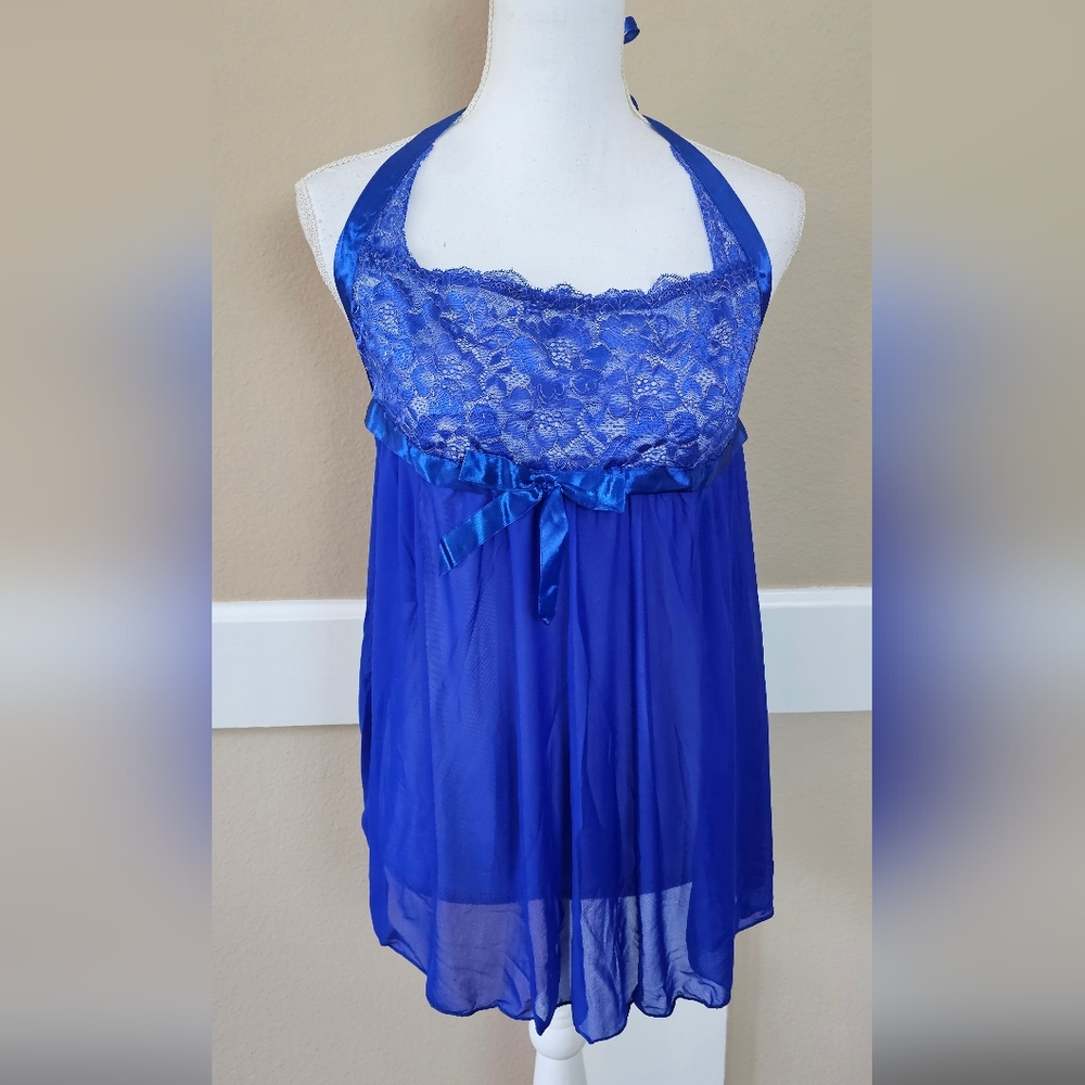 🎄Dais Land Sexy Baby Doll with Thong Blue NEW M/L